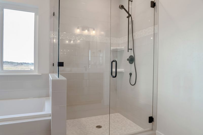 Corner Shower with Black Frame